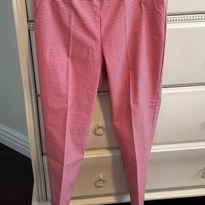 Women's Pink Checkered Straight Leg Pants